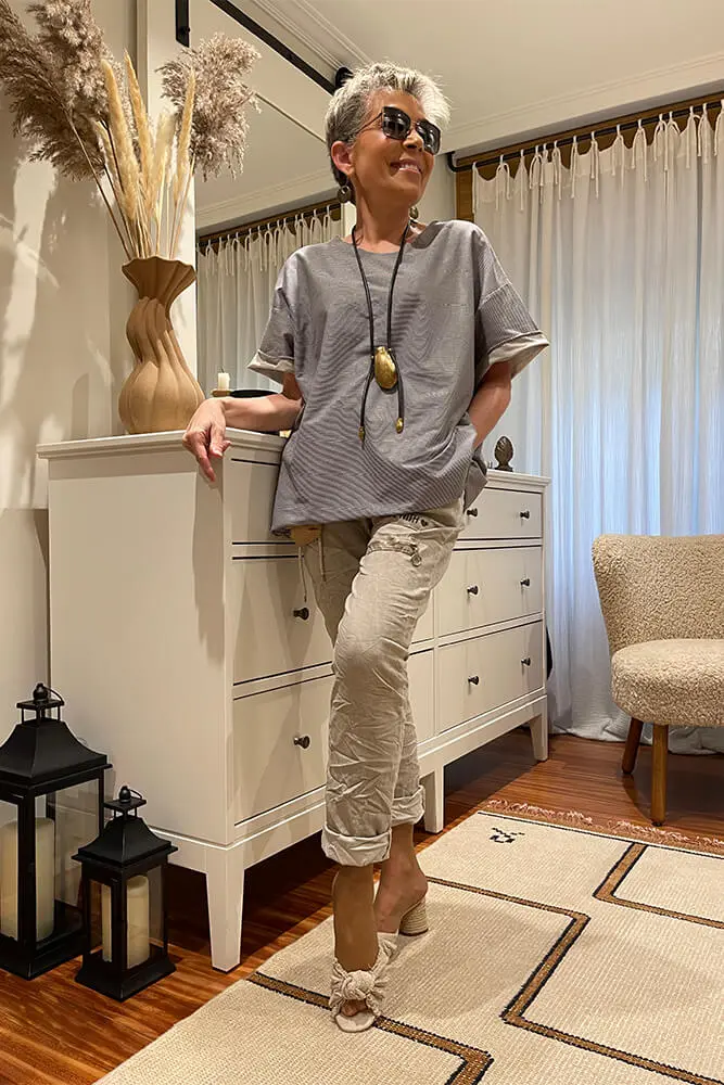 Pantalón “mágico” con efecto arrugado – Estándar